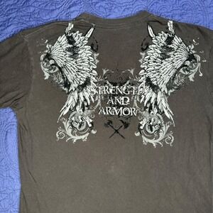 Apostasy Y2K Strength And Armor‎ Angel Wings Goth Grunge T-Shirt Men XL